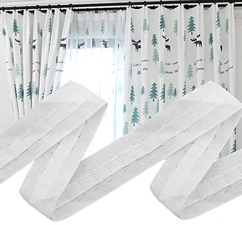 STOUCLA Cinta para Cortinas, Cinta fruncidora,Universal, Cinta para el remate, cinta cosible para cortinas de ventana, puerta y ducha, Blanca (50 m x 3 cm)