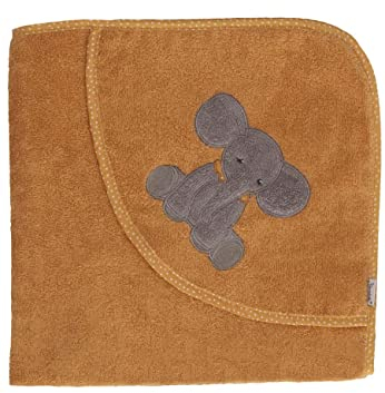 Sterntaler Baby Unisex Badetuch Baby GOTS Kapuzenbadetuch Elefant Eddy 100x100cm - Badetuch Baby, Babyhandtuch - braun