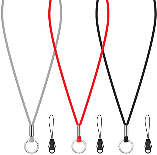 Shappy 3 Stück Schlüsselband Lang Lanyard Schlüsselanhänger Umhängeband Lanyard Schlüsselband Schlüsselkette Band mit Ring für Schlüssel Ausweis Handy Kamera Lanyard, 3 Farben