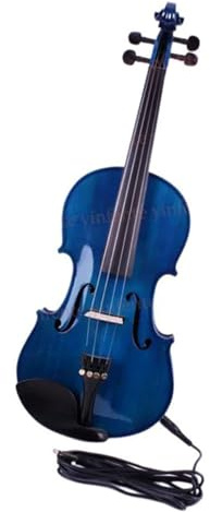 violino per principianti 4/4 Violino Elettrico Acustico Violino In Acero Massiccio, Abete Rosso, Custodia Per Violino Blu