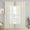 EMEMA Voile Vorhang Sheer Leinenvorhang Transparente Leinen Gardinen Ösenschal Wohnzimmer Wohnzimmer Modern 2er Set Fensterschal Dekoschal Schlafzimmer mit Ösen 140 x 245cm (B x H) Elfenbein