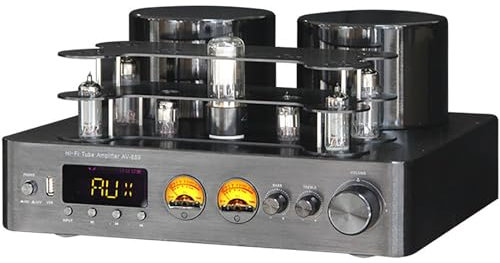 ZYJIX Bluetooth 5.0 Stereo Tube Amplifier, Vacuum Tube Power Amp With USB Lossless Decoding And Optical/coaxial Input, Independent Treble And Bass Adjustment, Smooth Delicate HIFI Sound Quality