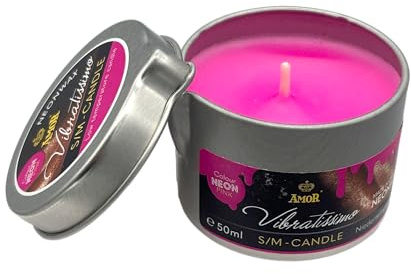 VIBRATISSIMO S/M neonrosa ljus 50 ml | låg temperatur neonrosa | högkvalitativt vax | droppljus för erotisk lek