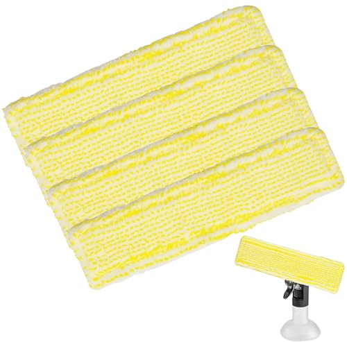 Yeria 4 Stück Mikrofaser Ersatztuchk,Geeignet für Kärcher Fensterreiniger Ersatzteile,Kärcher Fenstersauger Ersatzteile für Mikrofaser-Mop-Pads,Fensterwischer für Kärcher WV2 WV5 WV6 Plus Premium