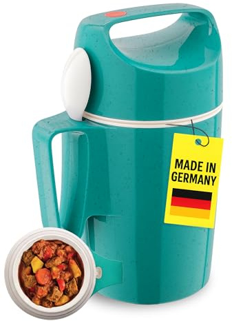 ROTPUNKT Récipient isotherme pour aliments 850 ml avec cuillère – Boîte à déjeuner isotherme chaud et froid I Fabriqué en Allemagne I Récipient thermique de qualité supérieure (Dirk 850, Wild Ocean)
