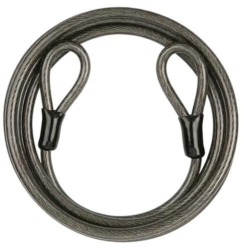 4FT Steel Security Cable Lock: Heavy Duty 12MM Braided Cable Flexible with Loops - Vinyl Coating&PVC Wrap Rust Proof for Anti-Theft of Bikes/Gates/Motorcycles/Furniture​