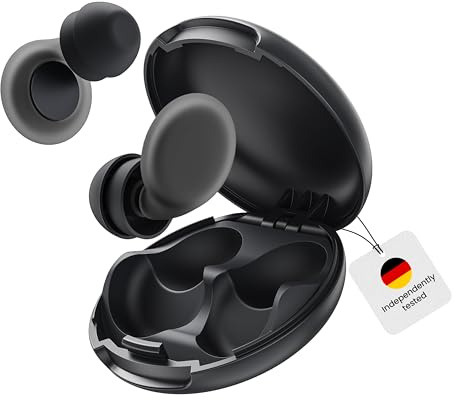 Duppiie Pro Ohrstöpsel zum Schlafen | 47dB SoundTarget zertifiziert | Wolkenweicher Komfort mit 3-facher Schalldämmung | 8 Größen für Schlaf, Büro & Reisen