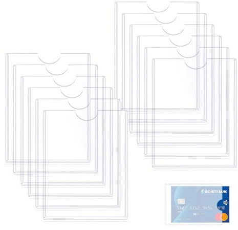 12 Piezas Protectora Tarjeta de Crédito, Fundas para Tarjetas de crédito Tarjetero para Organizar Proteger Fichas Protección Multiusos para Tarjeta Bancaria Tarjeta Portatarjetas Carta de Crédito