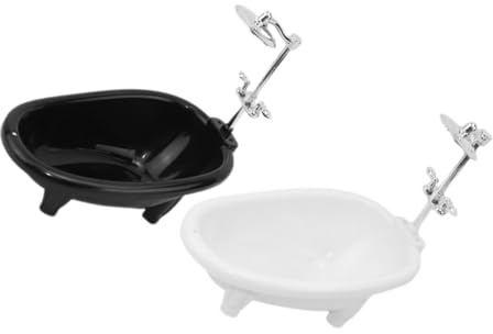 Abaodam Lot de 2 Sets de Mini Bassines en Plastique, Accessoires Réalistes de Salle de Bain pour Maison de Poupée, Décoration Miniature pour Jeu D’Enfants, Bain pour Bébé