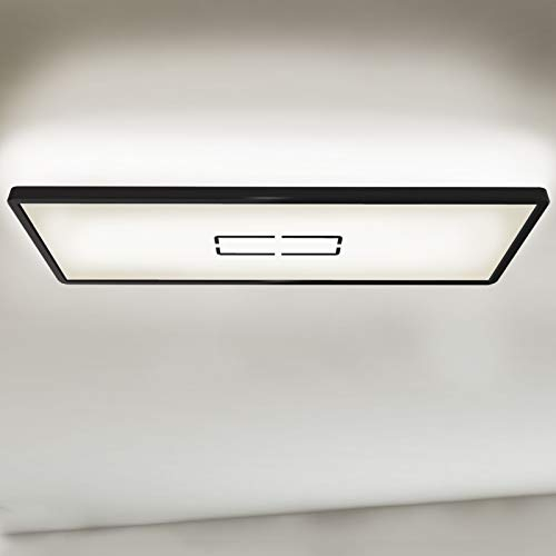 BRILONER Leuchten - LED Deckenleuchte Deckenlampe mit Hintergrundbeleuchtungseffekt 22 Watt 2.700 Lumen 4.000 Kelvin Weiß-Schwarz 580x200x29mm (LxBxH) 3394-015