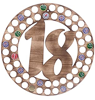 Bergliebe Bierkarte 18 Geburtstagsgeschenk Kronkorken sammeln geflammt Holz Geschenk Ø 42 cm Pohmer Design
