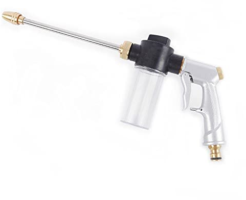 Autowaschwerkzeug Hochdrucksprinkler, Hochdruckreiniger mit 360 ° Drehbarer, Vollmetallschlauch Schaumsprüher Gartenbewässerungswerkzeug Wassereinstellung für Bewässerung von Haustieren Dusche