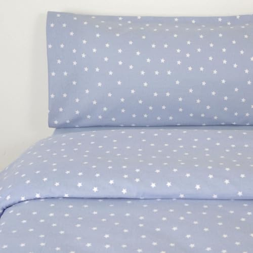10XDIEZ Funda nórdica Franela Stars Azul (Azul - Cama de 135cm)