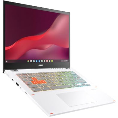 ASUS Chromebook Vibe CX34 Flip: Cloud Gaming Laptop with Stylus, 14 144Hz Touch Display, Intel® Core™ i5-1235U, 256GB SSD, 8GB RAM, ChromeOS, Pearl White
