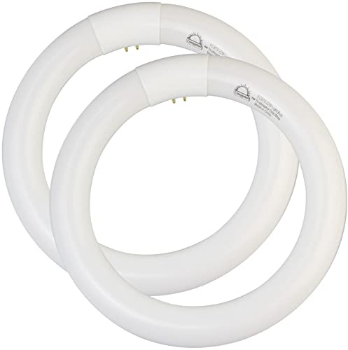 FC8T9/CW - Lampadina fluorescente circolare da 22 W, 22 W, T9, 22 Watt, 4100 K, 1350 lumen, attacco G10q a 4 pin, confezione da 2