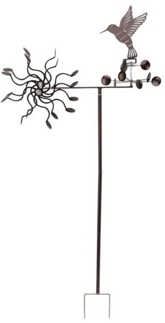 Girandole a Vento Colibrì in Ferro Mulino a Vento in Metallo Scultura a Vento Mulino a Vento Colibrì per Ornamenti da Giardino per Patio All'aperto