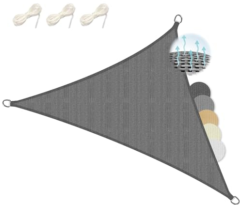 Sol Royal Sonnensegel dreieckig 7x7x7m Wasserdurchlässig HDPE Atmungsaktiver Balkon Terrasse Segeltuch UV Sonnenschutz Segel Garten Pool Camping Anthrazit – Shade Sails HS9