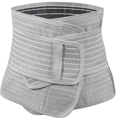 haakaa Banda posparto para el vientre, soporte para espalda y abdomen, ayuda a parto natural y recuperación de la sección C, látex natural, talla única, Gris, M