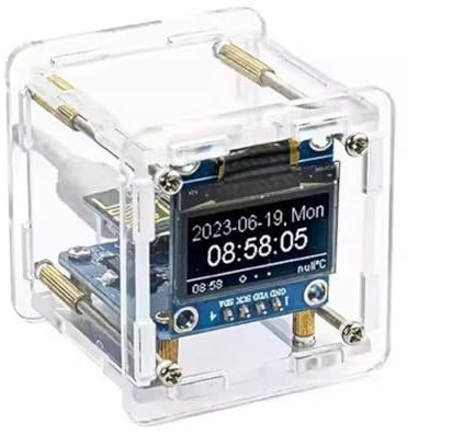 Ohewiiuk ESP8266 DIY Elektronik-Kit Mini Wettervorhersage Uhr Kit WiFi Vernetzt mit OLED-Display und Gehäuse DIY Schweißen