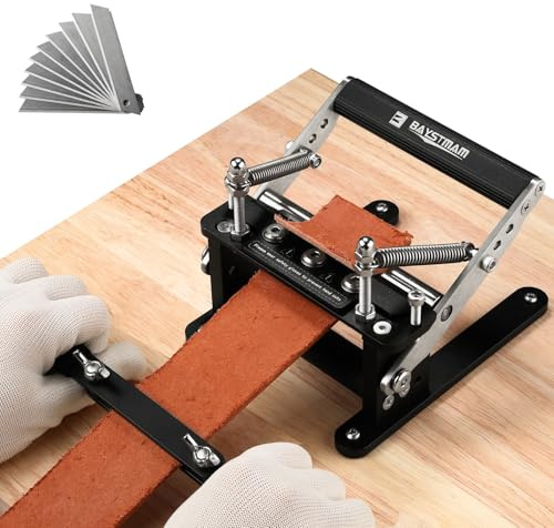Läderskidklyvare med draghandtag, läderskalningsmaskin, läderskidor, aluminiumtillverkad, läderslipning läder arbetsverktyg med blad för gör-det-själv läder arbete läder förtunning hantverk