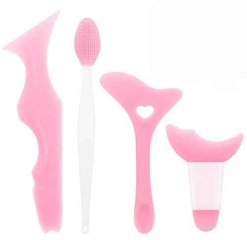 4 Stück Silikon Eyeliner Hilfe Schablonen, Eyeliner Schablonen, Wiederverwendbarer Augen Makeup Werkzeug, Silikon Eyeliner Werkzeug für Anfänger für Eyeliner, Gesichtskontur, Wimpern, Augenbrauen