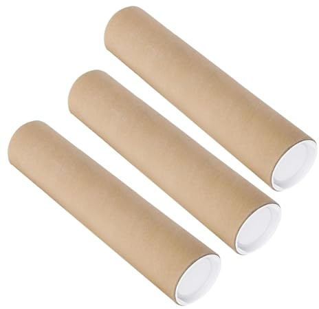 Tubos largos de cartón para envío de pósteres, tubos protectores postales, tubos de cartón para embalaje de planos, arte, pinturas, documentos y envío