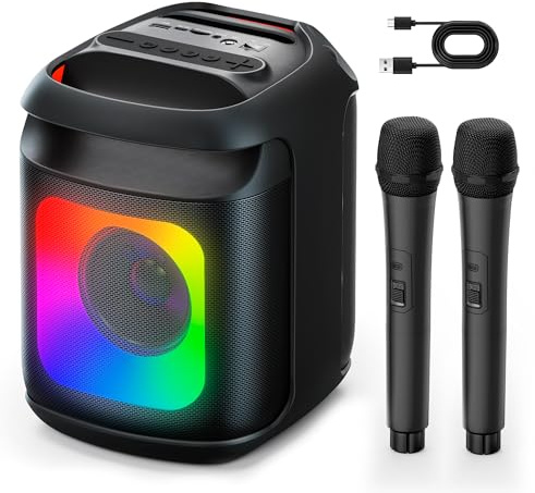Karaoke Machine 2 Microphones: Portable Karaoke Machine for Adults Kids - Bluetooth Karaoke Speaker Wireless Microphone for TV - Home Karaoke System for Party Birthday Gift Trussing Truss