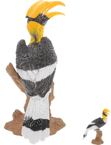 HONMEET Figura Artificiale di Volatile Bucero Decorativo in Plastica Leggera Piccola Statuetta di Volatile per Ornamento da Tavolo Decorazione Naturale per Giardino Scrivania e Interni
