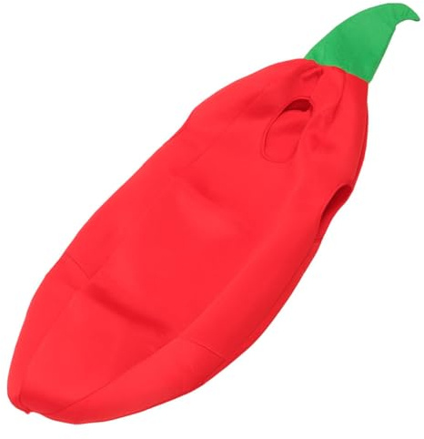 AKOOSY Chili förklädnad för pojkar och flickor storlek M mjukt tyg cosplay kostym färgglad festdräkt för kostymshower och evenemang