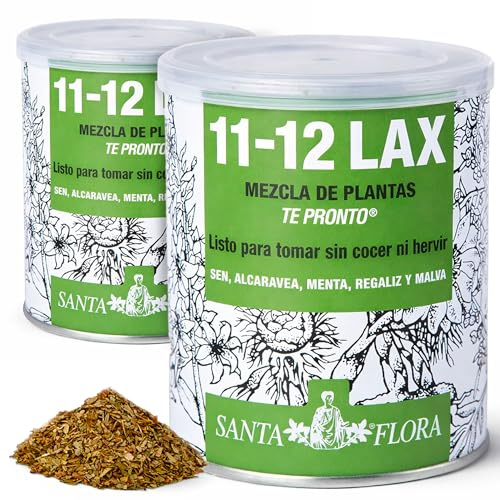 Santa Flora 11-12 LAX (Pack 2 x 70 g) Mezcla de Plantas Lista para Tomar con Sen, Malva, Alcaravea, Regaliz y Menta, Laxante Natural para Tránsito Intestinal