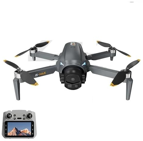LKHLTBF I5 Max Drone HD Camera 5g WiFi GPS FPV UAV LCD Telecomando brushless quadricottero Pieghevole Fotografia Aerea Drone Giocattoli rc Aereo,Triple Battery