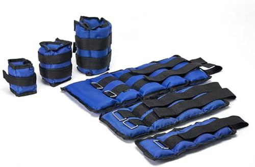 Adjustable Ankle & Wrist Weights Set 2PCS Weighted Straps for Walking, Running, Yoga & Pilates Training Cuffs Soft Comfortable Resistance Training Equipment for Strength (Blue, 2kg)