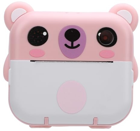 Alomejor Instant Print Camera 1080P Bärbar Rolig Kamera för Barn med 2-tums Skärm och Musikfunktioner Idealisk Present (Rosa)