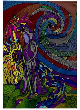 3dRose Death with Flower Scythe and Lantern 15x22 Hand Towel