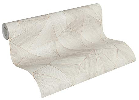 A.S. Création Carta Da Parati Geometrica Elements Carta da parati tessuto non tessuto 10.05 m x 0.53 m Grigio Oro Prodotto in Germania 361332 36133-2