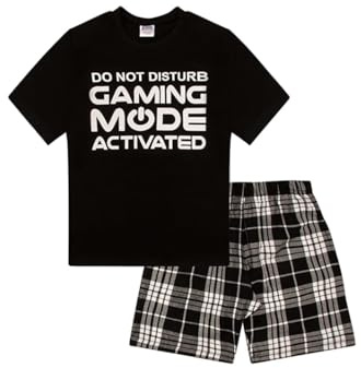 thepyjamafactory Ragazzi Do Not Disturb Gaming Mode Activated Corto Cotone Pigiama (13-14 Anni)