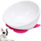 JYHY Bulldog Bowl Ceramic Dog Food Bowl - Dog Cat Dish Wide Mouth Dog Bowl Pet Sterile Tilted Pet Feeder with Anti-Skid Rubber Mat,White