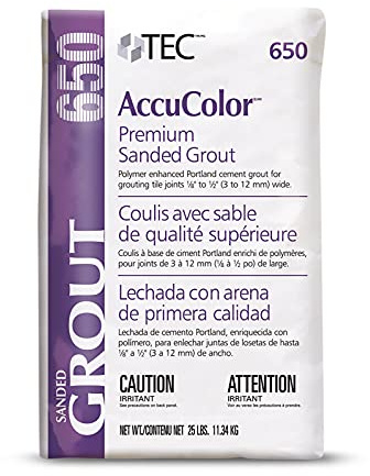 TEC AccuColor - Premium Sanded Grout - Enhanced Color-Consistent, Wear-Resistant, Shrink-Resistant Joint Filler for use with Tile - 25 LB - 908 Dove Gray Color