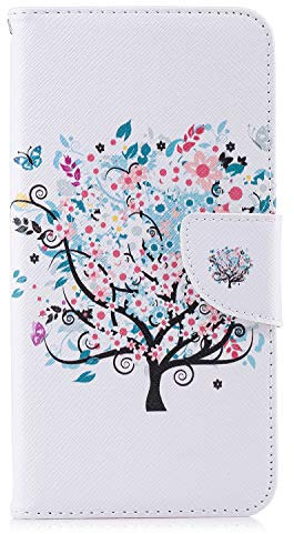 Thoankj Samsung Galaxy A71 Case Shockproof Slim PU Leather Flip Pouch Wallet Phone Silicone Cover with Magnetic Stand Card Holder Slot Protective Smartphone Cases for Samsung Galaxy A71 Flower Tree