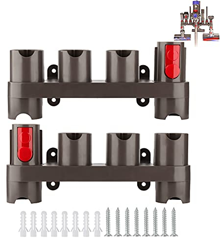 RTop Wandhalterung Zubehörhalter für Dyson Gen5 G5 V15 V12 V11 V10 V8 V7 Staubsaugerzubehör, Dyson Aufsatzhalter (10 Aufbewahrungsbuchsen, 2er Pack)