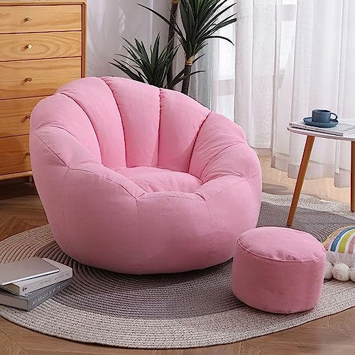 ShEyle Pana Puff Pera para Adultos, sin Relleno Incluido - Puf Moderno para Terraza, Jardin, Salon o Decoracion Habitacion Juvenil,Rosado,L