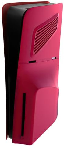 IMOFEE Cover Plates w/ Cooling Vents for New PS5 Slim Console Disc Edition, Protective Shell Panels Replacement Faceplate Backplate Compatible w/ New Playstation 5 Accessories (Style B, Volcanic Red)