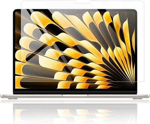MasiBloom Displayschutzfolie für MacBook Air 13,6 Zoll (2025-2022, M4/M3/M2 Chip) High Definition Härte Anti-Kratzer Display Schutz Schutzfolie Bildschirmschutz Staubschutzfilter Zubehör