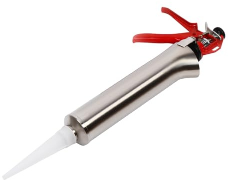 Milzeone Hand-Operated Mortar Repair Caulking Gun Manually Operated Cement Grout Mortar Caulk Pointing Grouting Gun Manual Caulking Gun Mortar Grout Injection Gun with 3 Nozzles