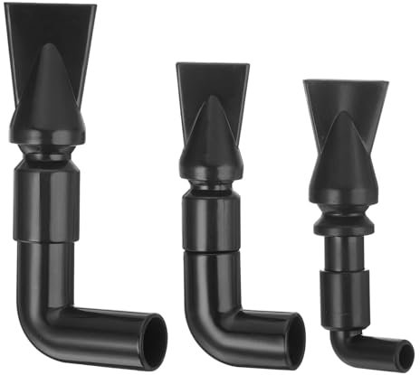 QUARKZMAN 3stk Aquarium Düse 360°Frei Drehbar Plastik Aquarium Pumpe Düse 8mm/15mm/19mm AD Flach Wasser Auslass Rücklauf Rohr Anschluss für Aquarien Becken(Schwarz)