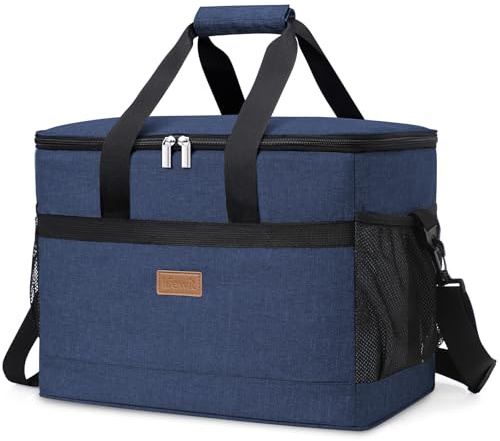 Lifewit Borsa Frigo 30L, Borse Termica Morbida per Surgelati, Grande Borsetta Termiche Porta Pranzo per Uomini e Donne, Cooler Bag per Mare, Spiaggia, Viaggio, Campeggio, Barbecue, Blu Scuro