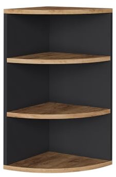 Vicco Eckregal Ecki, Bücherregal, Anthrazit/Goldkraft Eiche, 30 x 60 cm