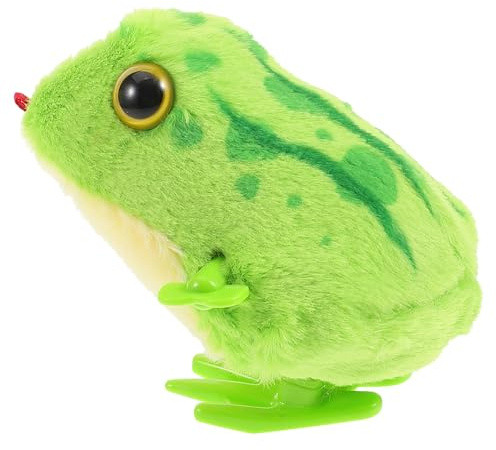 HOODANCOS Wind-up Frog for Boy Girl Year Old Educational Crawling Encouragement Squishy Animal with Simulated Hopping Legs Sensory Development Plush Plaything for Boy Girl