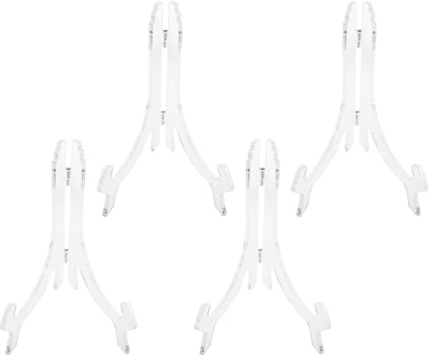 NOLITOY Supporti Trasparenti per Esposizione Piatti in Plastica Cavalletti Regolabili 16 CM per Menu Foto e Opere D’Arte Set da 4 Pezzi per Uso Versatile in Casa e Galleria