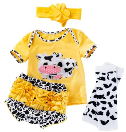 GARIOUANS Set Abbigliamento per Bambole Reborn 50-55 Cm in Cotone, Vestiti per Bambola Neonata in Stile Cartoon, Abiti Coordinati per Bambine, Idea Regalo per Ragazzo Ragazza